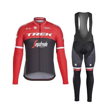Trek Segafredo Cycling Jersey Kit Long Sleeve 2017 black and red